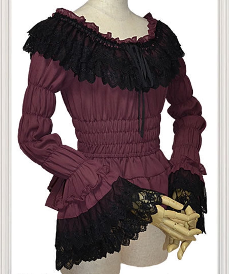 Millefleurs ジョーゼットとレースのブラウスアイボリー2014 ジョーゼットとレースのブラウス」 | Millefleurs (ミルフルール）