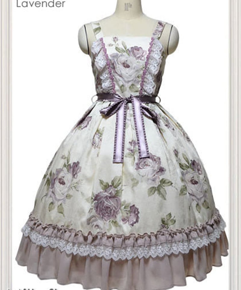 ミルフルール/ピンクにバラ柄のジャンパースカート Innocent World｜ローズゴブランバッスルジャンパースカートRose