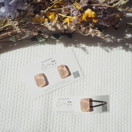 [M&S set］ドロップピアス&ヘアアクセサリー