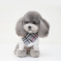 <新作>　お散歩用チェックマフラー　gray　S/Ｍ
