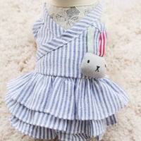 <新作>　うさちゃんガーリーワンピース　BLUE　XS/S/M/L