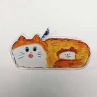 【メインクーン】猫　原画　アクリル画　A4サイズ額装付き　BAEZ3 またね」F6サイズ 額付 アート作品 アクリル画 原画 猫 徳島洋子