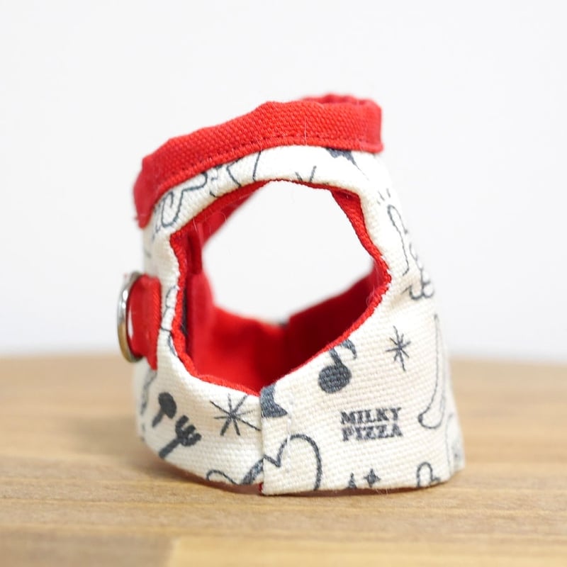 ショウガラゴ用】MILKY PIZZA／落書き総柄ハーネス／練習用サイズ