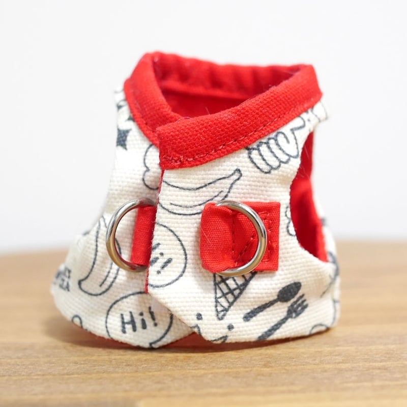 ショウガラゴ用】MILKY PIZZA／落書き総柄ハーネス／練習用サイズ