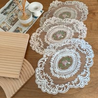 lace刺繍interior mat
