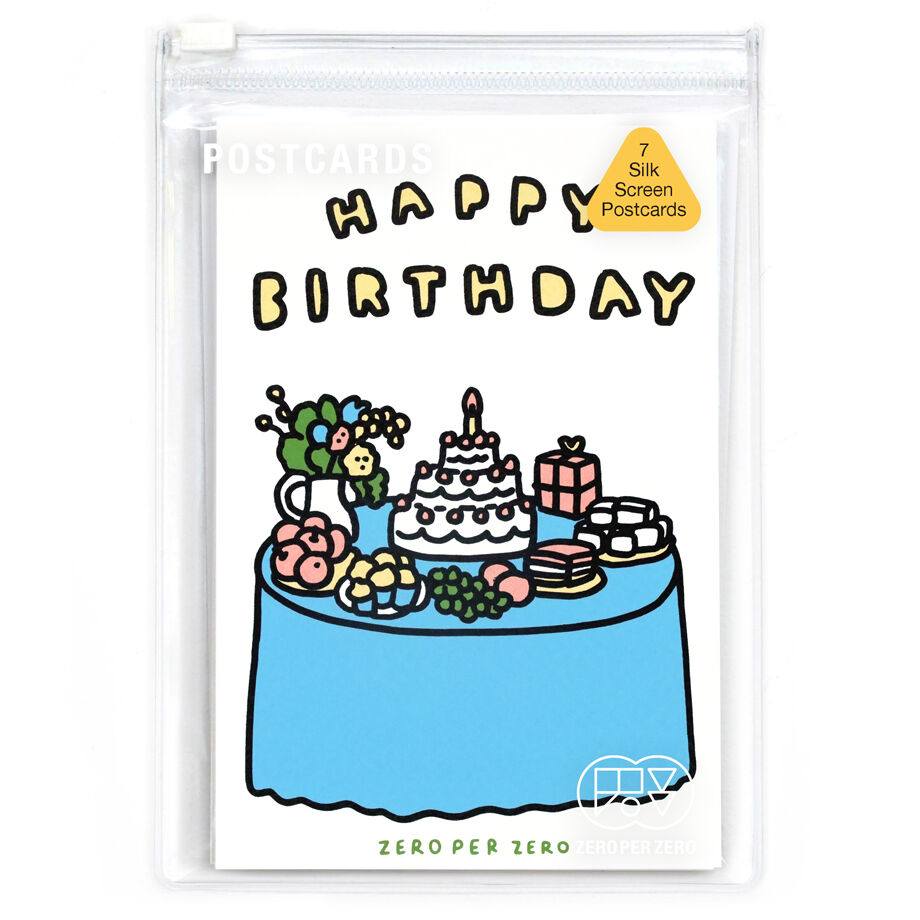 HAPPY BIRTHDAY | Silkscreen Postcard set | ZERO