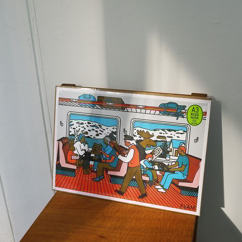 FLAM 3 | A3 RISO poster | ZERO PER ZERO_JP