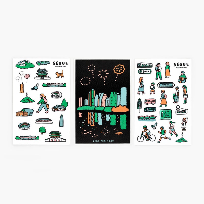 SEOUL | Silkscreen postcard set | ZERO PER ZERO_JP