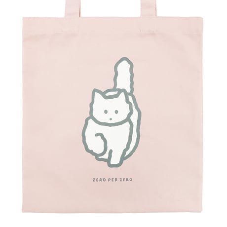 WHITE CAT 2 pink | Eco bag