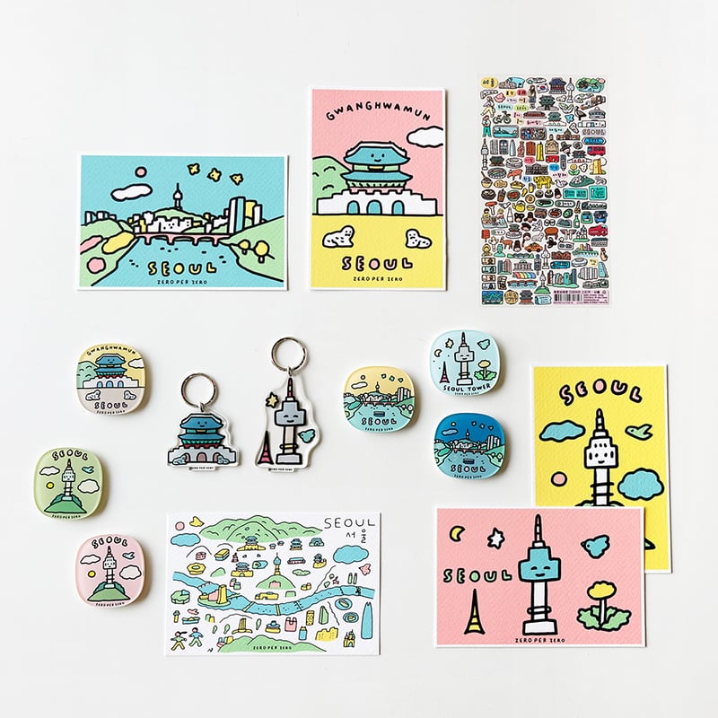 SEOUL TOWER 5 sky blue | Magnet | ZERO PER ZERO_JP