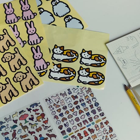 ANIMALS (5 TYPES) | Sticker pack