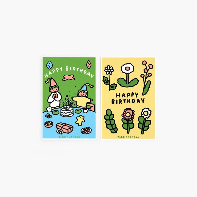 HAPPY BIRTHDAY | Silkscreen postcard set | ZERO