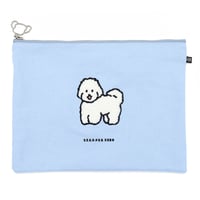 WHITE PUPPY pale blue | Pouch L