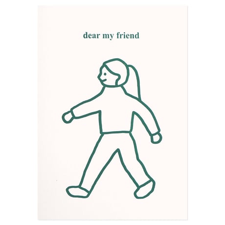 WALK WALK girl green | Pressed card