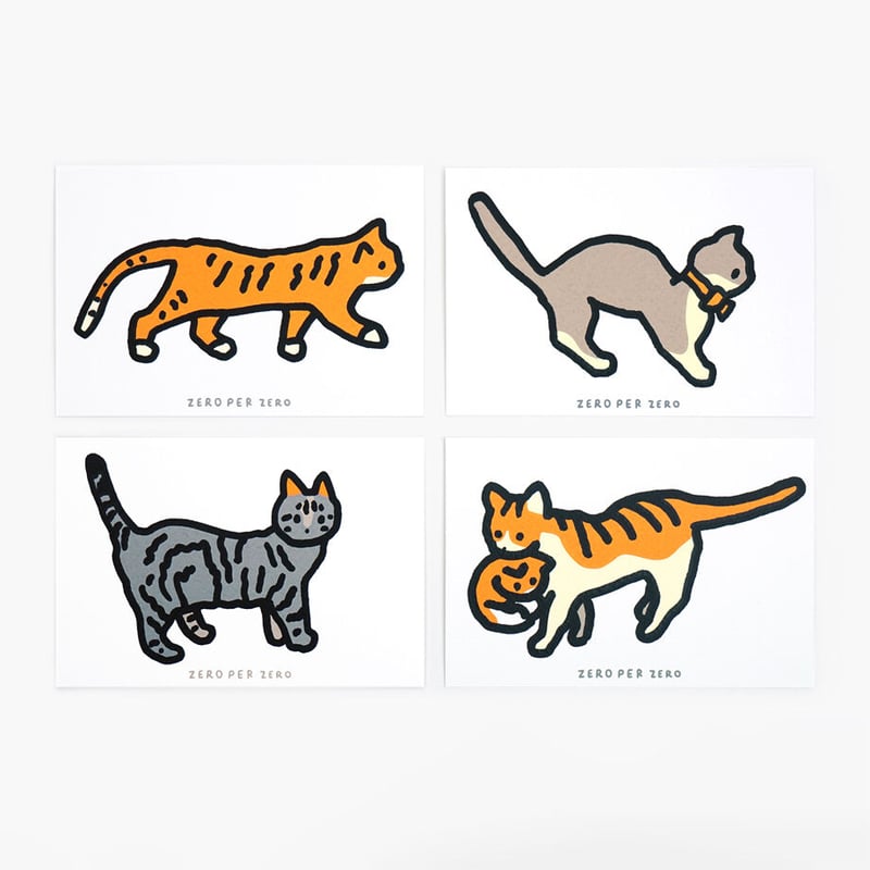 CAT | Silkscreen Postcard set | ZERO PER ZERO_JP
