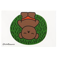 BORIS ON THE GRASS | Miffy Silkscreen postcard