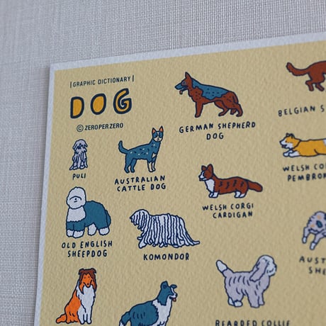 GRAPHIC DICTIONARY - DOG | Silkscreen poster（受注生産商品）