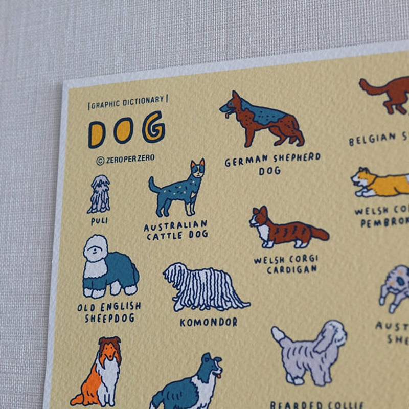 GRAPHIC DICTIONARY - DOG | Silkscreen poster（受注