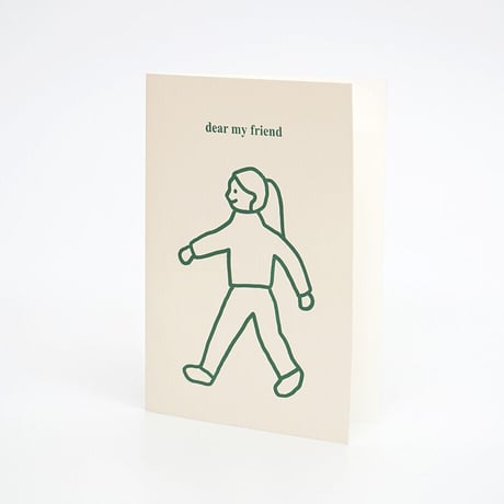 WALK WALK girl green | Pressed card