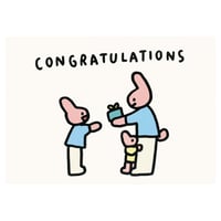 RABBIT FAMILY (CONGRATULATIONS) | Pressed card