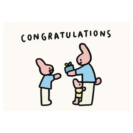 RABBIT FAMILY (CONGRATULATIONS) | Pressed card