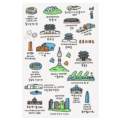 SEOUL hand 10 (COLOR) | Postcard