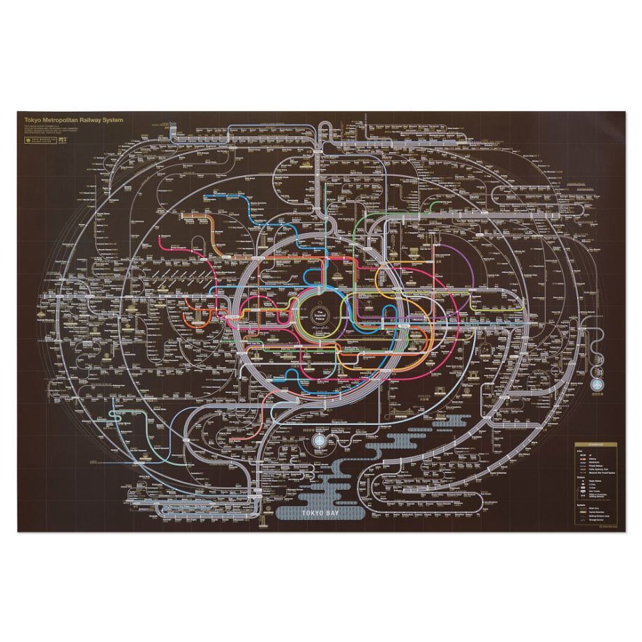 TOKYO brown | Railway poster | ZERO PER ZERO_JP