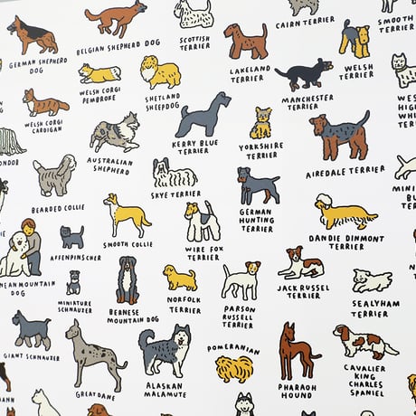 GRAPHIC DICTIONARY - DOG 2 | Silkscreen poster（受注生産商品）