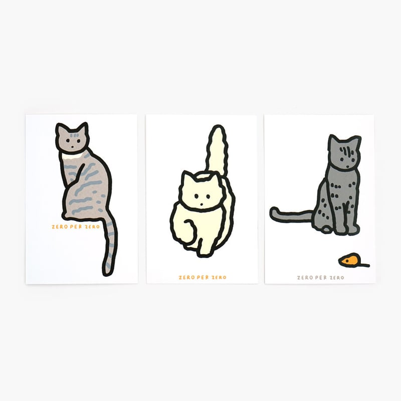 CAT | Silkscreen postcard set | ZERO PER ZERO_JP