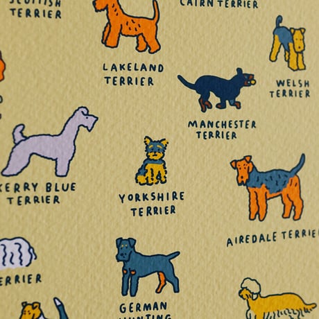 GRAPHIC DICTIONARY - DOG | Silkscreen poster（受注生産商品）