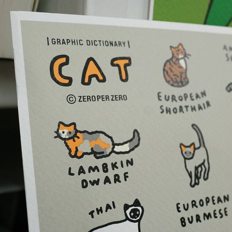 GRAPHIC DICTIONARY - CAT | Silkscreen poster（受注生産商品）