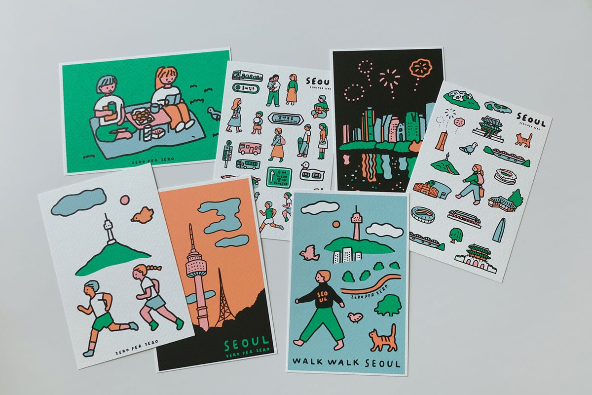 SEOUL | Silkscreen postcard set | ZERO PER ZERO_JP
