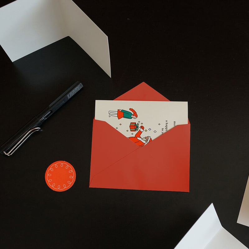 SANTA AND GIRL | Christmas card | ZERO PER ZERO_JP