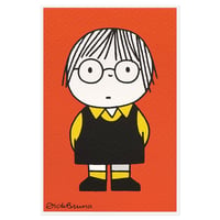 GIRL WITH GLASSES | Miffy Silkscreen postcard