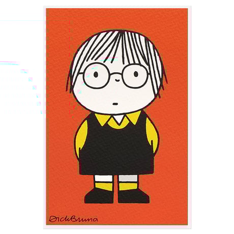 GIRL WITH GLASSES | Miffy Silkscreen Postcard