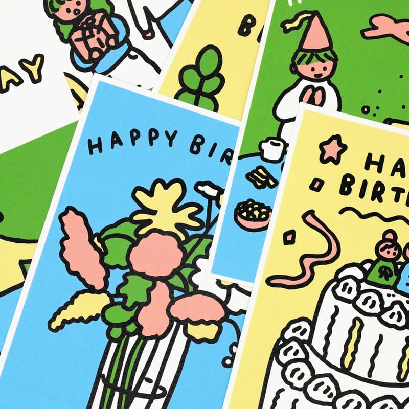 HAPPY BIRTHDAY | Silkscreen postcard set | ZERO