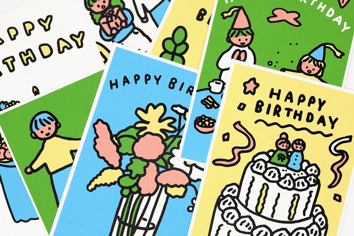HAPPY BIRTHDAY | Silkscreen Postcard set | ZERO