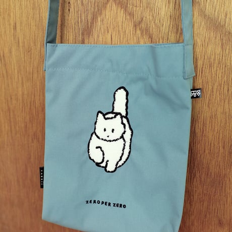 WHITE CAT gray blue  | Walk Walk Crossbag