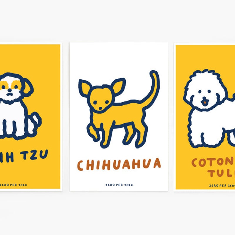 DOG 2 | Silkscreen Postcard set | ZERO PER ZERO_JP