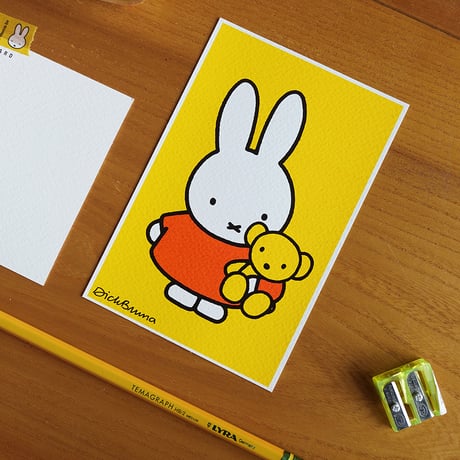 MIFFY IN RED DRESS | Miffy Silkscreen postcard