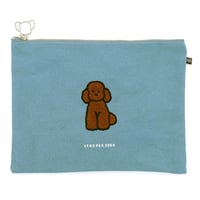 BROWN POODLE teel green| Pouch L