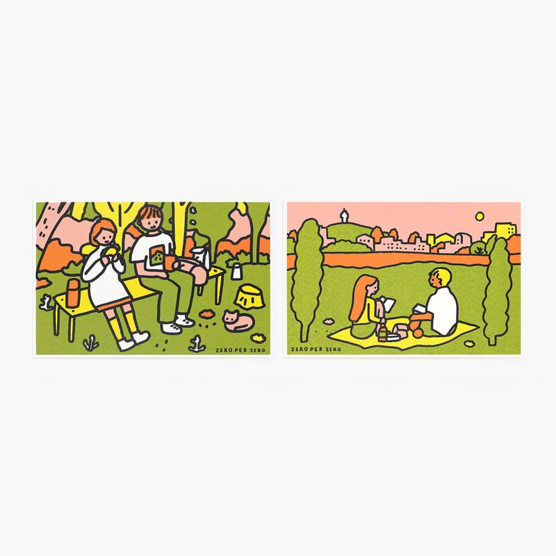 COUPLE | Silkscreen Postcard set | ZERO PER ZER