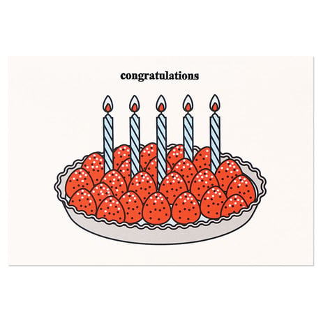 STRAWBERRY TART (CONGRATULATIONS) | Cake card