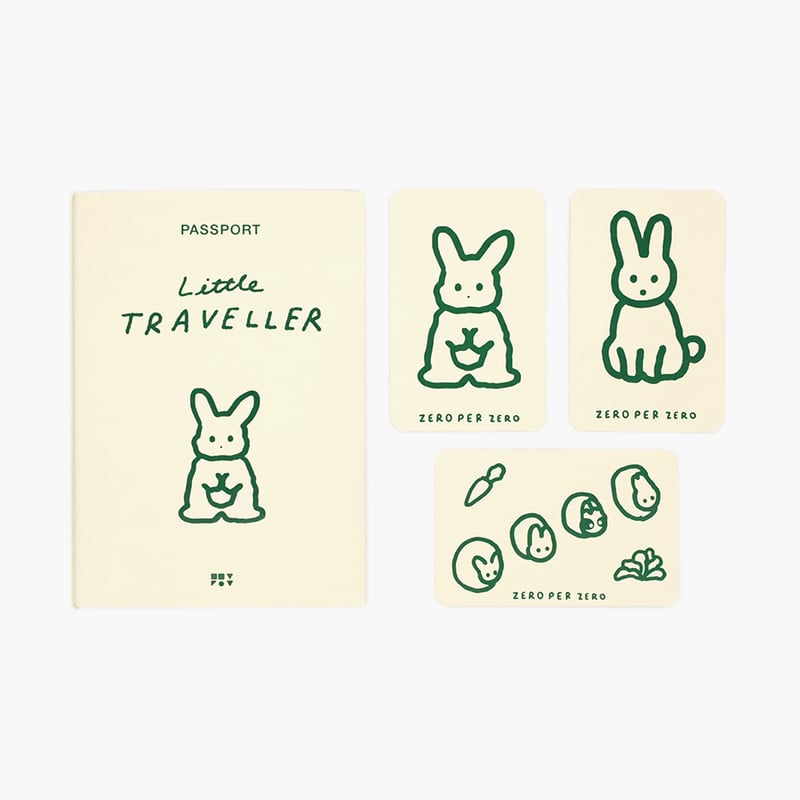 RABBIT beige | Passport cover 2 | ZERO PER ZERO_JP