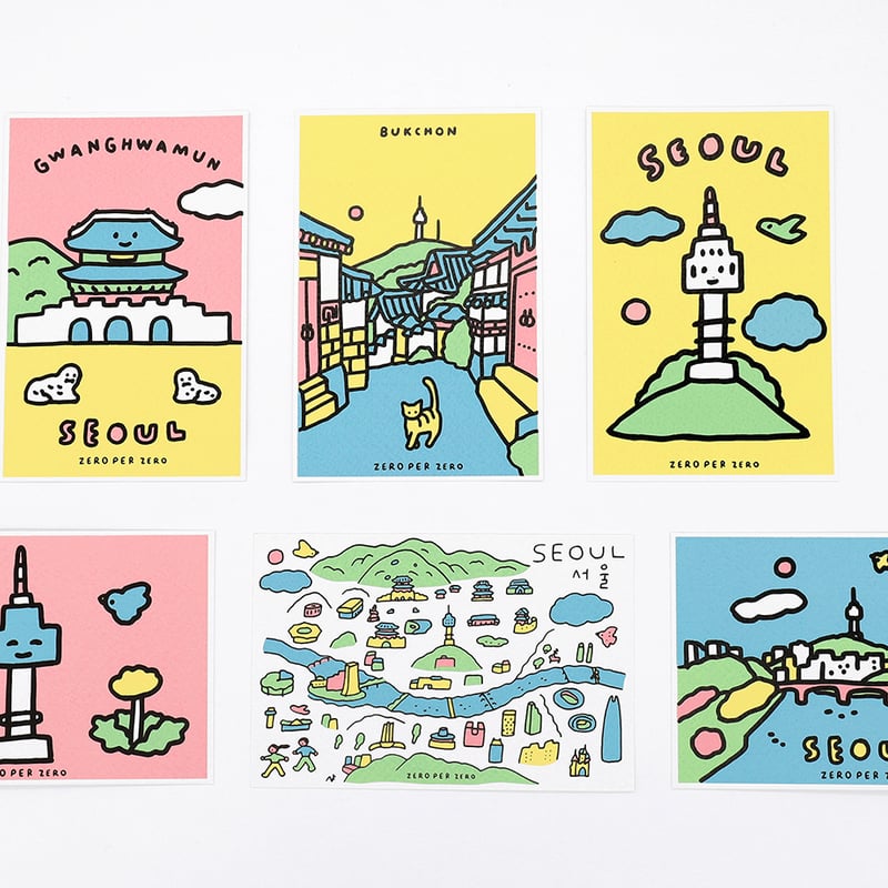 SEOUL BEST | Silkscreen postcard set | ZERO PER