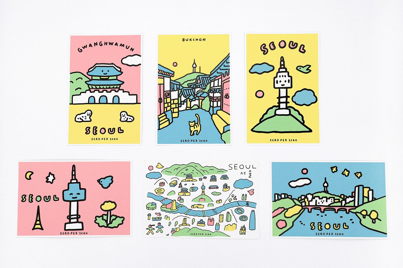 SEOUL BEST | Silkscreen postcard set | ZERO PER