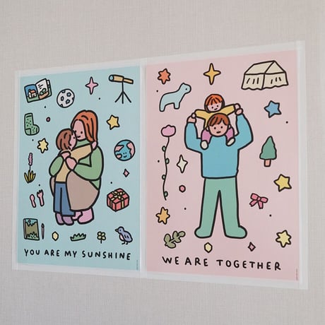 PIGGY BACK PINK (TOGETHER) | A3 poster（受注生産商品）