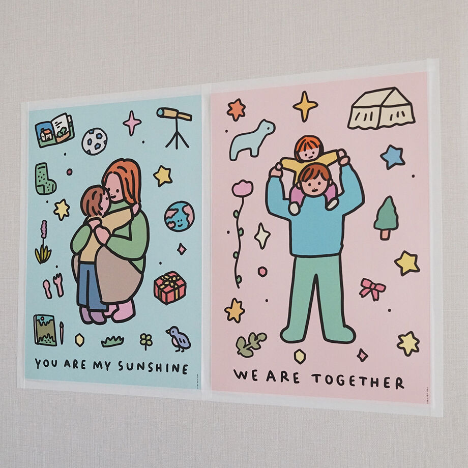 PIGGY BACK PINK (TOGETHER) | A3 poster（受注生産商品）