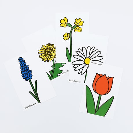MIFFY FLOWER | Miffy Postcard set (SILKSCREEN PRINT)