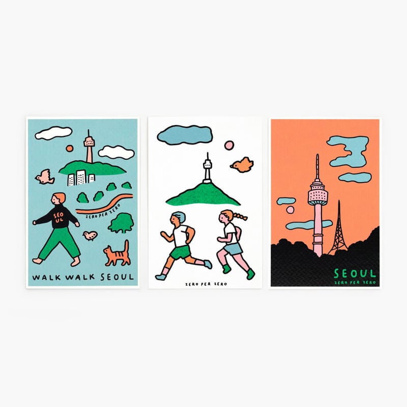 SEOUL | Silkscreen postcard set | ZERO PER ZERO_JP